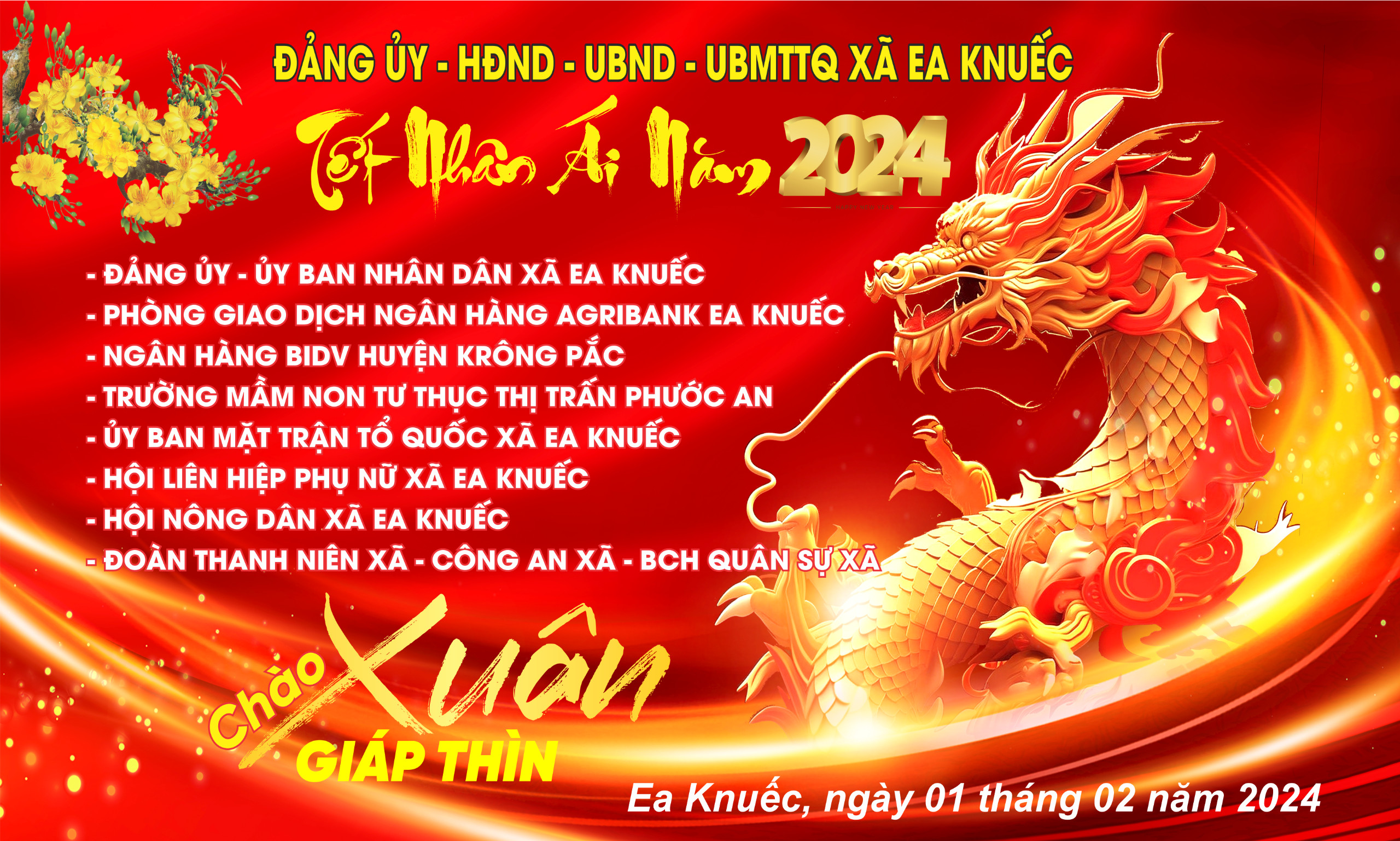 Đảng ủy - Ủy ban nhân dân Xã Ea Knuếc tổ chức chương trình  “ Tết Nhân Ái ” Xuân Giáp Thìn năm 2024